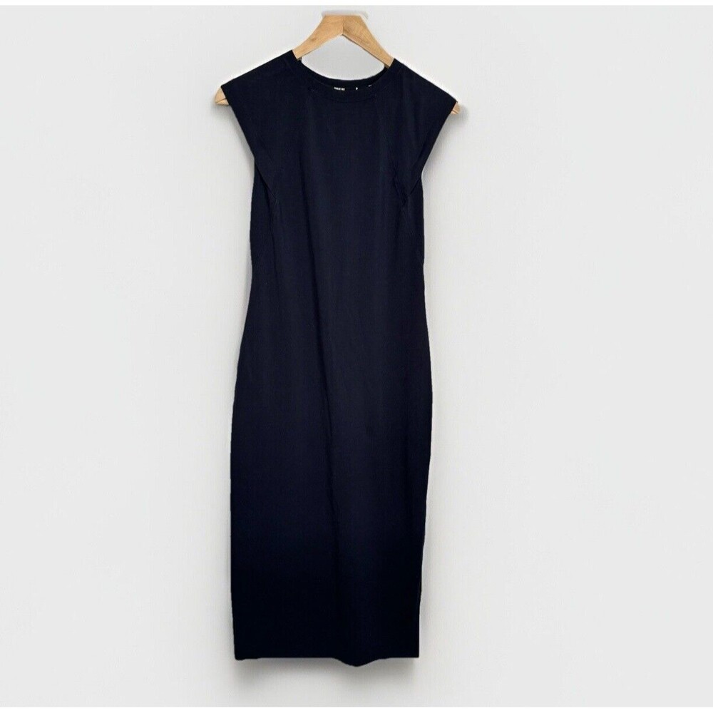 Public Rec Dress Women XS Blue Go To Cap Sleeve Midi Essential Preppy Luxury